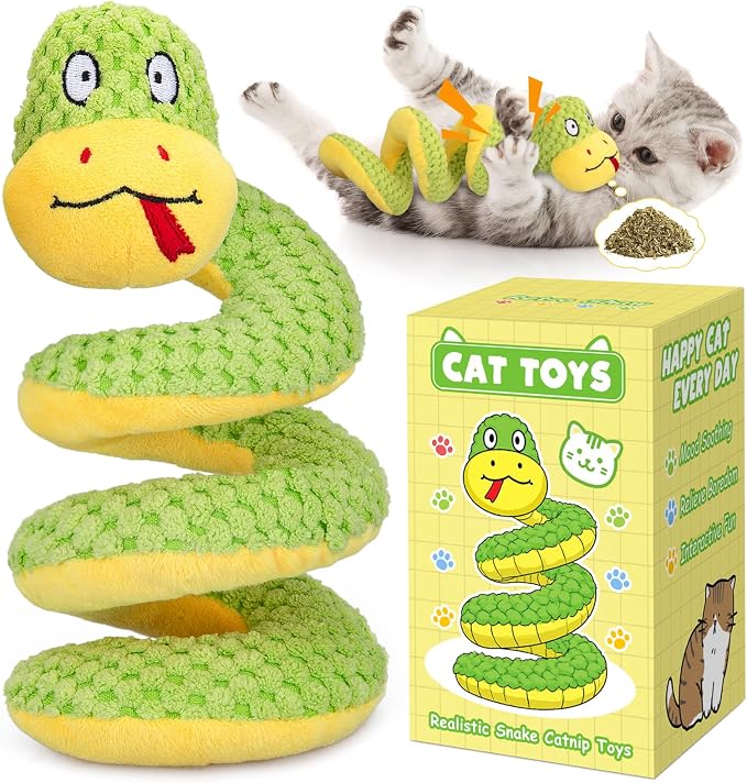 Retro Shaw 11"Snake Cat Toys Catnip Interactive Toy for Indoor Cats Kittens