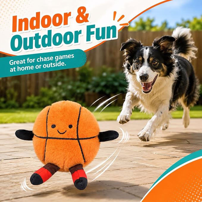 Interactive Dog Toys, Moving Basketball Dog Toy, Rechargeable Bouncing Ball