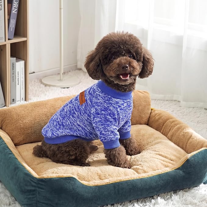 3 Pack Dog Sweaters for Small Dogs Girl Boy Winter Fleece Clothes Warm Soft Dog Sweatshirt Outfit for Dogs Cats Pet Apparel
