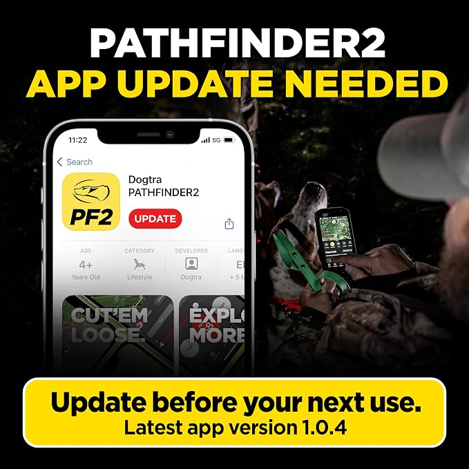 Dogtra Pathfinder 2 Additional Receiver Dog GPS Tracker e Collar Green LED Light No Monthly fees Free App Waterproof Smartwatch Control Satellite Real Time Tracking Long Range Smartphone Required
