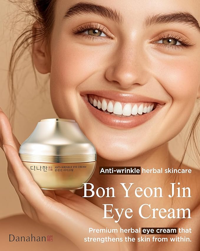 Danahan Bon Yeon Jin Red Ginseng Eye Cream Duo Set (2 Pack, Total 60 mL) – Korean Under-Eye Care | Helps Reduce the Look of Dark Circles & Fine Lines | Ceramide + Shea Butter