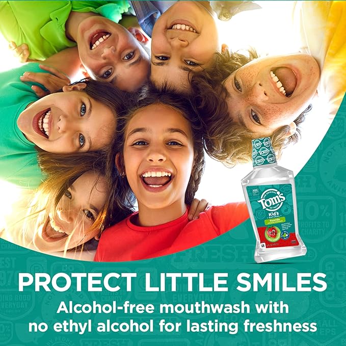 Tom's of Maine Children's Anticavity Fluoride Rinse Mouthwash, Silly Strawberry, 16 oz. 3-Pack