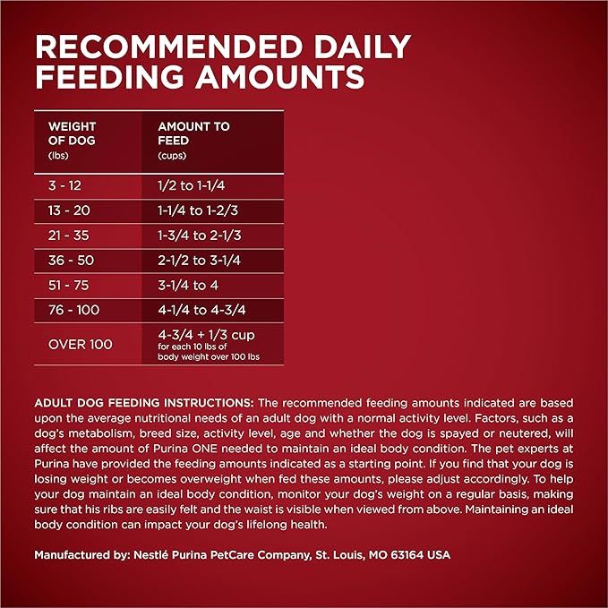 Purina ONE True Instinct Dry Dog Food, Real Turkey & Venison, 27.5 lb Bag | Nutrient dense, with 30% protein to help support strong muscles, natural with added vitamins, minerals and nutrients