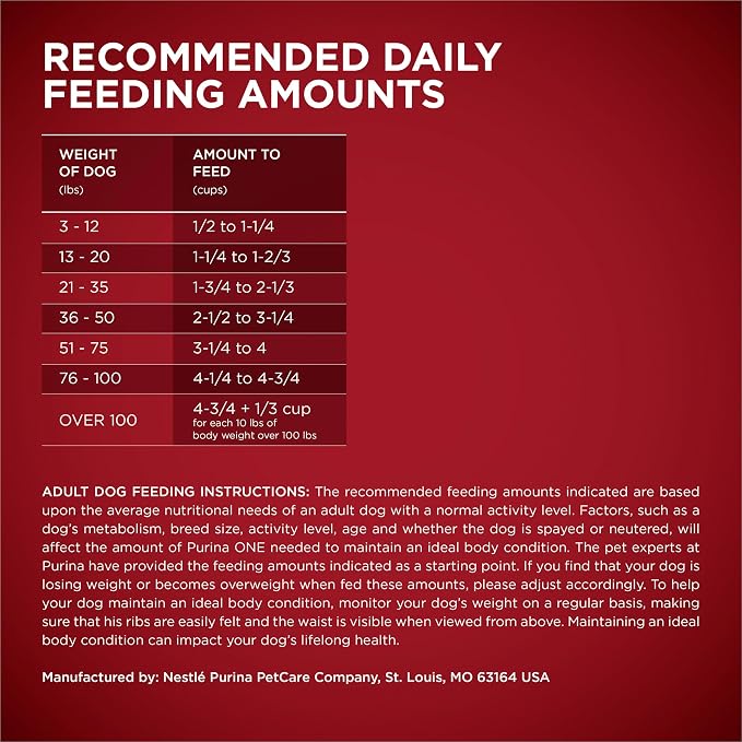 Purina ONE True Instinct Dry Dog Food, Real Turkey & Venison, 15 lb Bag | Nutrient dense, with 30% protein to help support strong muscles, natural with added vitamins, minerals and nutrients