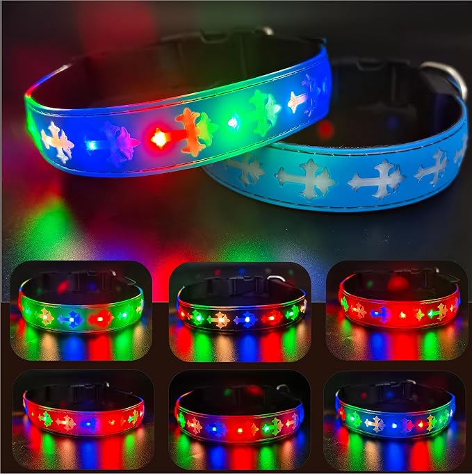 Light Up Glow Dog Collar with Chinese Style Holder Compatible with AirTag