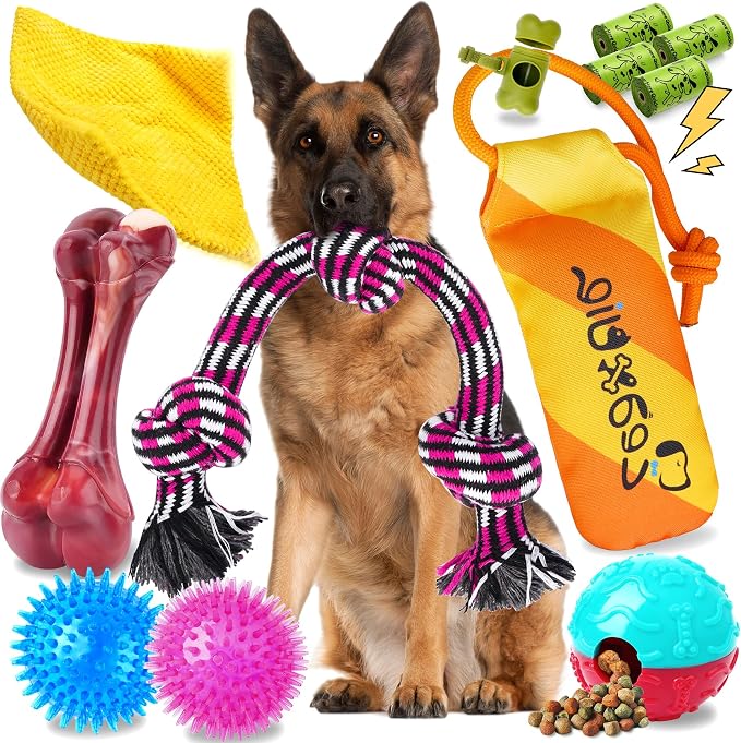 Zeaxuie 12-Pack Dog Toys for Aggressive Chewers,Dog Toys for Large Dogs