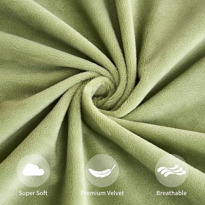 Throw Pillow Covers Sage Green Set of 2 12x20 Inch Pillow Covers, Soft Velvet Lumbar Decorative Pillowcases for Couch Sofa Bed, Home Boho Decor, Modern Farmhouse Cushion Covers