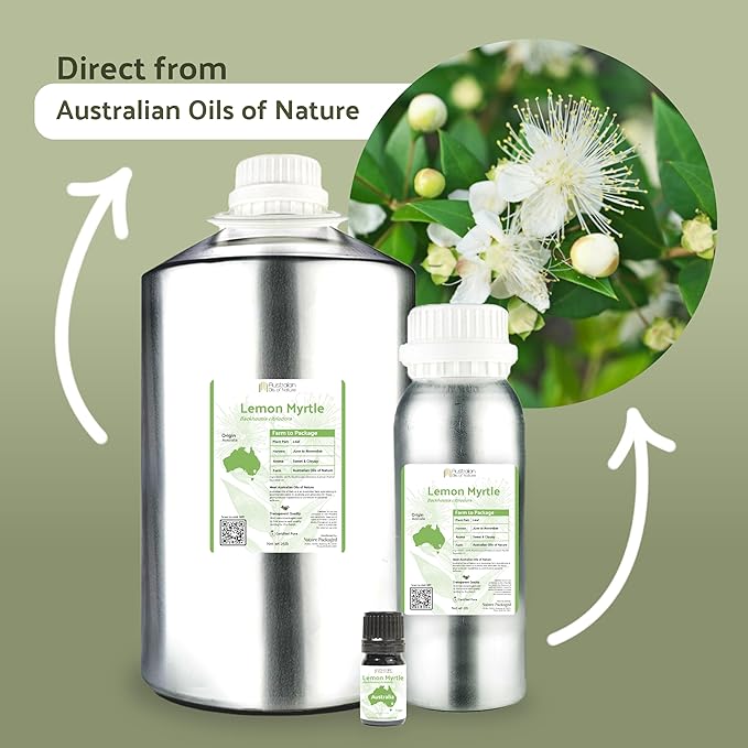 Lemon Myrtle Essential Oil - Experience an Invigorating, Fresh Citrus Aroma - Pure, Undiluted Therapeutic Grade Essential Oil - 2lbs