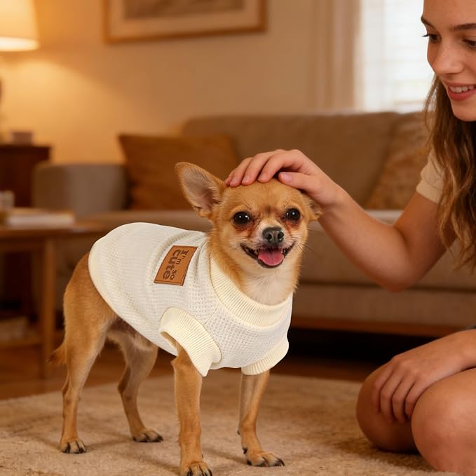 2 Pack Dog Shirt Vest Dog Clothes for Small Dogs Summer Waffle Puppy T-Shirts Soft Sleeveless Pet Clothes Lightweight Medium Large Doggy Outfit Cat Clothing (Pink+Beige, XX-Small)