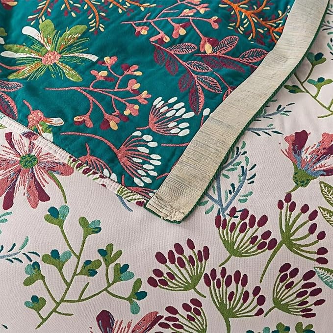 Boho Throw Blanket for Bed 100% Cotton Bohemian Blankets Ultra Soft Woven Muslin Decorative Blankets All Seasons Vintage Quilt Knitted Blanket for Sofa Chair(Green, 90"x98")