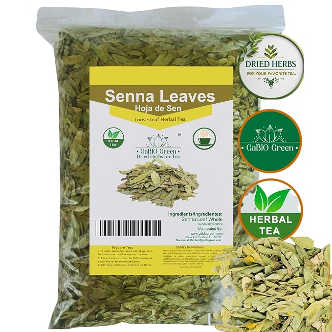 Natural Senna Leaves Hoja Sen Dried Herbal Leaves, Senna Raw Leaf, Hoja Sen Cut & Sifted Herbs, Non-GMO, Gluten-Free, Senna Alexandrina in a Resealable Bag (4oz)