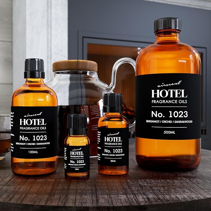 AirScent Hotel Diffuser Oil No. 1023 - Baccarat Hotel Inspired - 120 mL | Bergamot Orchid Sandalwood - Premium Fragrance Oil for Ultrasonic and Waterless Diffusers and Crafting - 4 fl oz Bottle
