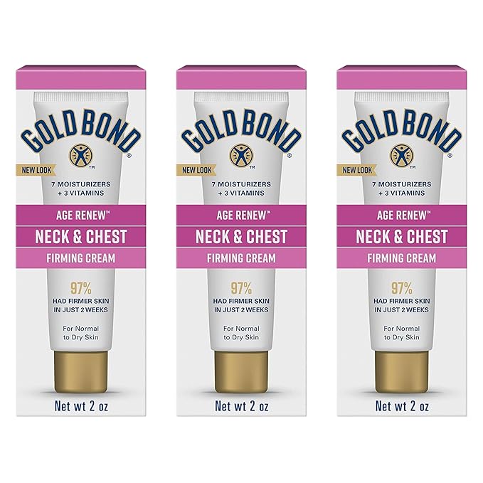 Gold Bond Age Renew Neck and Chest Firming Cream, 2 oz., Clinically Tested Skin Firming Cream, Pack of 3