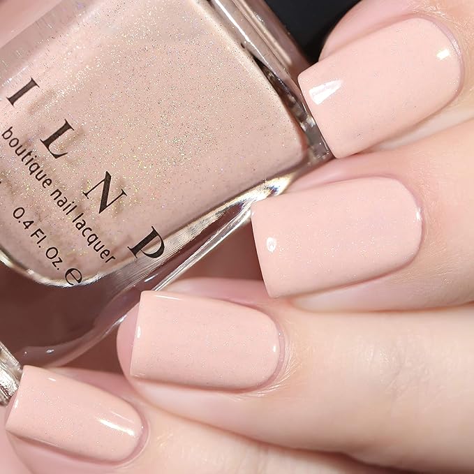 ILNP Rumor Has It - Light Creme Neutral Nude Nail Polish, Subtle Holographic, Chip Resistant, 7-Free, Non-Toxic, Vegan, Cruelty Free, 12ml