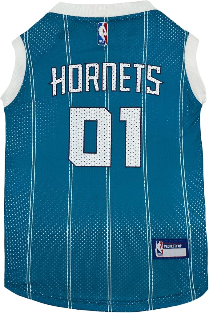 Pets First NBA Charlotte Hornets Dog Jersey, Medium- Tank Top Basketball Pet Jersey