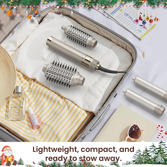 MESCOMB Upgraded 5-in-1 Hot Air Styler – Hair Dryer & Versatile Air Styler with Auto Wrap Curlers, Volumizing Brushes, Frizz-Free Hair Styler Tool for Curling, Smoothing & Adding Volume, Not Damage