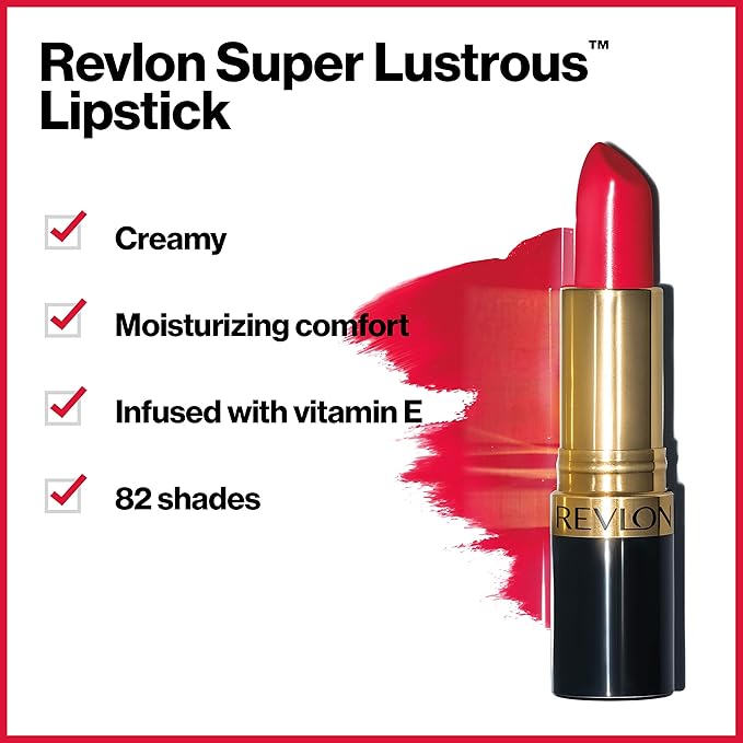 Revlon Super Lustrous Lipstick, Creamy Formula For Soft, Fuller-Looking Lips, Moisturized Feel, Pink Truffle (860), 0.15 oz