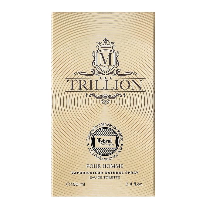 Hybrid & Company Trillion Pour Homme Eau De Toilette Natural Spray Vaporisateur,3.4FL.OZ