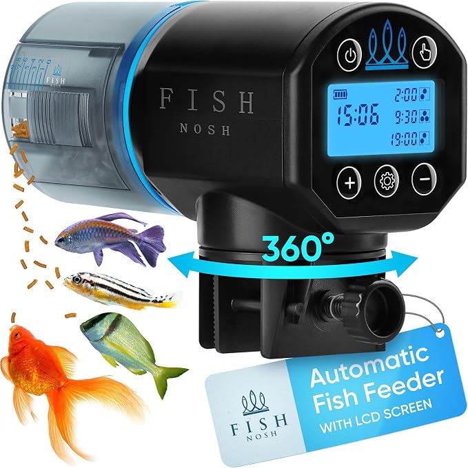 Automatic Fish Feeder for Aquarium - New Generation 2026, Auto Food Dispenser with Timer for Small Tank, Big Aquariums & Pond (Blue)