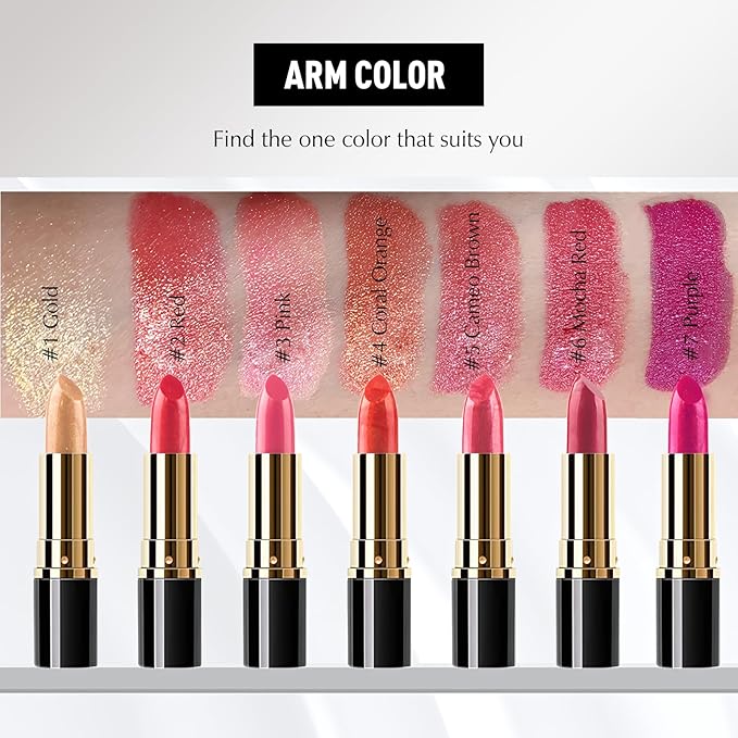 Glitter Lipstick Metallic Coral Orange, Shimmer Lip Stick Long Lasting Waterproof Pearl Diamond Creamy Lipstick Makeup Sparkle High Pigmented Shine Moisturizing Lip Balm Non Stick Cup for Women