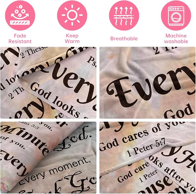 COMFAR Christian Inspirational Soft Throw Blanket - Faith and Spiritual Gift for Women, Men, Adults, Kids - Personalized Religious 50"x 60" Blanket