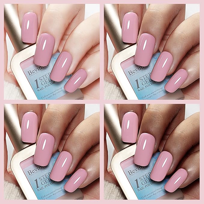 Quick Drying Nail Polish Dusty Rose Nail Polish Long Lasting Non Toxic Nail No UV Lamp Needed Art DIY Home Manicure Valentine's Day Gift for Women and Girls