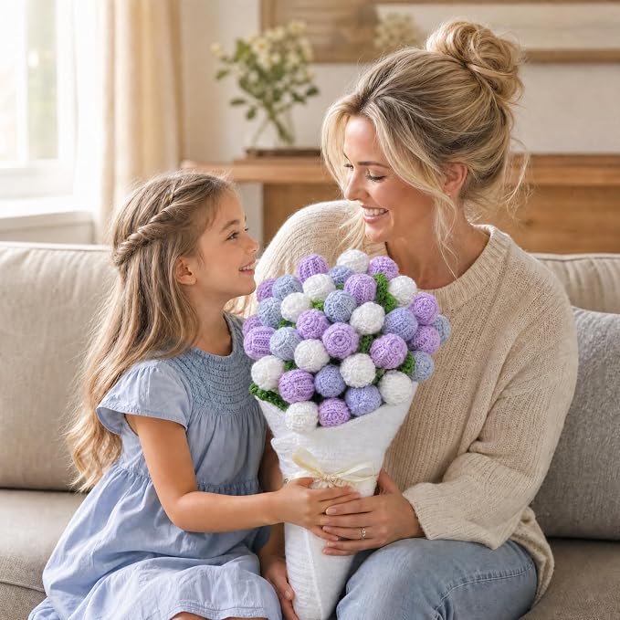 Ivydale Crochet Flower Bouquet Throw Blanket