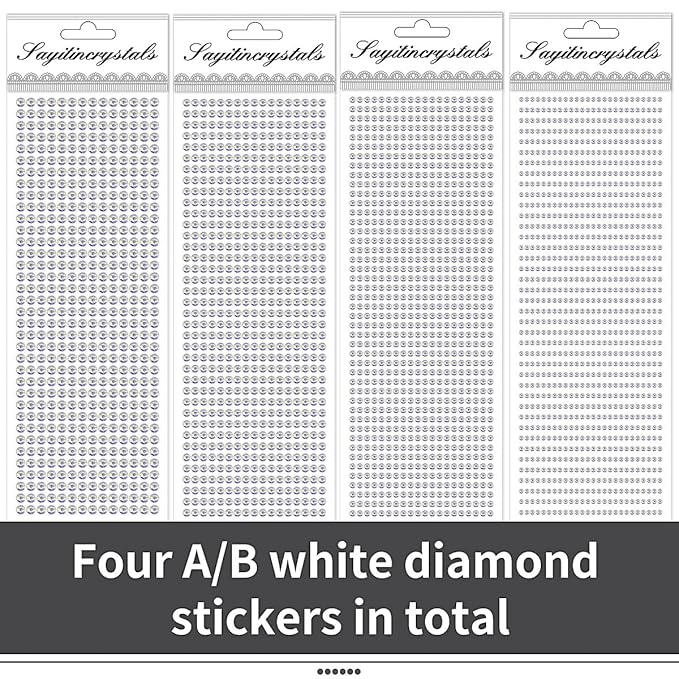 Face Gems Eye Jewels Rhinestones Crystals Stickers 3/4/5/6mm with Rhinestones Stickers for Face, Stick on Body Jewels Makeup Glue for Face Eye Hair Nails Make up and Craft Decor 3090PCS