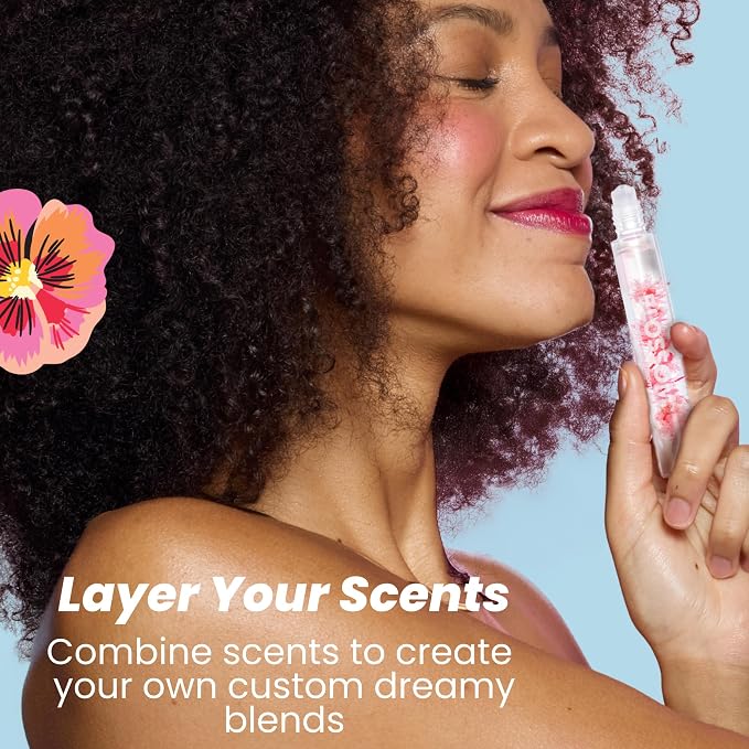 Blossom Roll on Perfume for Women Alcohol Free Rollerball Perfume Oil with Essential Oils, Infused with Real Flowers, Made in USA, 0.20oz (Bergamot, Pear, Vanilla, Orchid), Cedarwood Raspberry