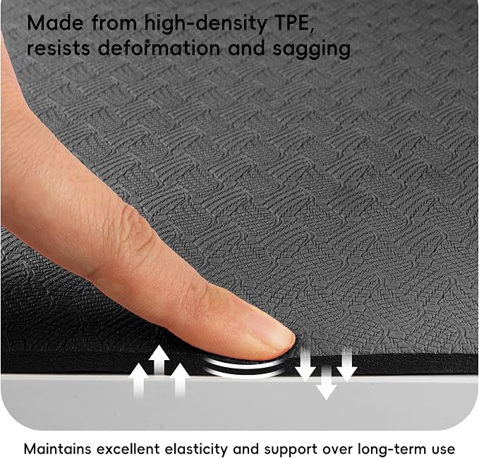 Extra Large Yoga Mat for Men, 79"x40"x8mm Thick, Oversized Non-Slip TPE Workout Mat for Home Gym, Lightweight (3.5 lbs) Anti-Tear Fitness Exercise Mat for Tall Users