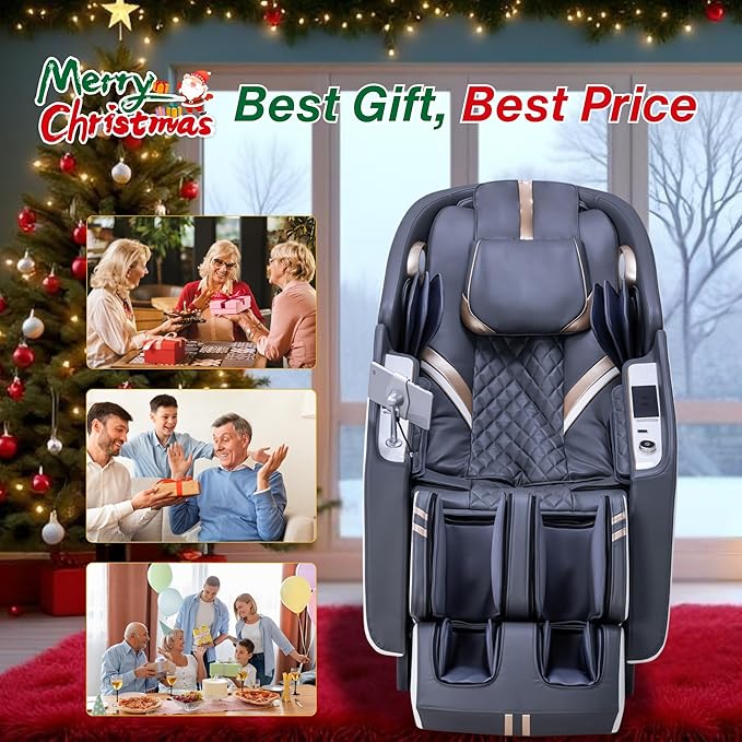 MassaMAX 4D Full Body Massage Chair with Zero Gravity, Extendable Footrest, SL Track, 15 Modes, AI Voice Control, Yoga Stretch, Foot Rollers, and Waist & Calves Heating Comfort with Cover (White)