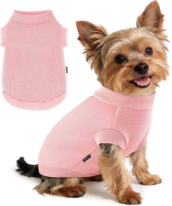 1 Pack Dog Shirt for Small Supplies Functional Waffle Dog Clothes Warm Soft Sweatshirt Outfit for Dogs Cats Pet Apparel