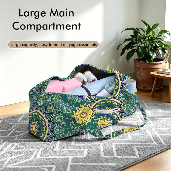 Yoga Mat Bag Large Yoga Bag and Carrier with Strap Zipper and Pockets Fits All Your Stuff Yoga Tote Pilates Bags for Women Fit Most Size Mats