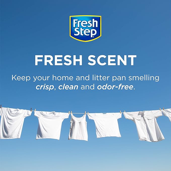 Fresh Step Cat Litter Crystals Deodorizer, Non Toxic Odor Neutralizing Crystals for Litter Boxes that Help Control Smells and Keep Home Areas Fresh, Fresh Scent, 15 Ounce - 3 Pack | Non-toxic crystals neutralize odor at the source in any litter box, ke...