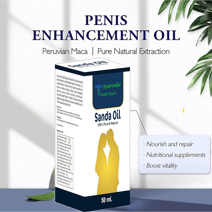 Sanda Herbal Massage Oil for Men | Natural Ayurvedic Blend with Safed Musli, Ashwagandha & Sesame Oil | External Use Only | 50 ml (1.6 oz)