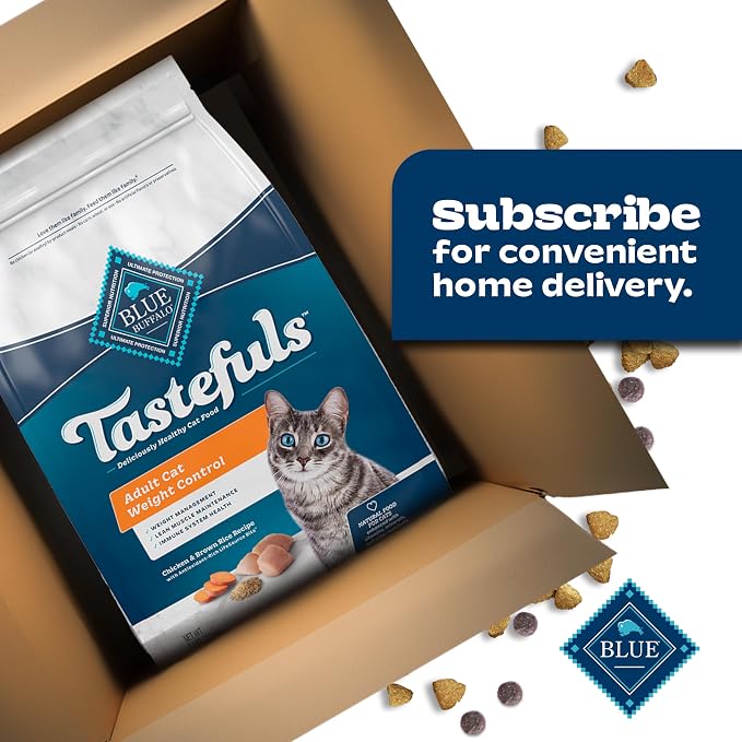Blue Buffalo Tastefuls Chicken Weight Control Dry Cat Food, 3 lb | Real Chicken First, Adult Formula, No Chicken By-Product, Corn, Wheat, or Soy