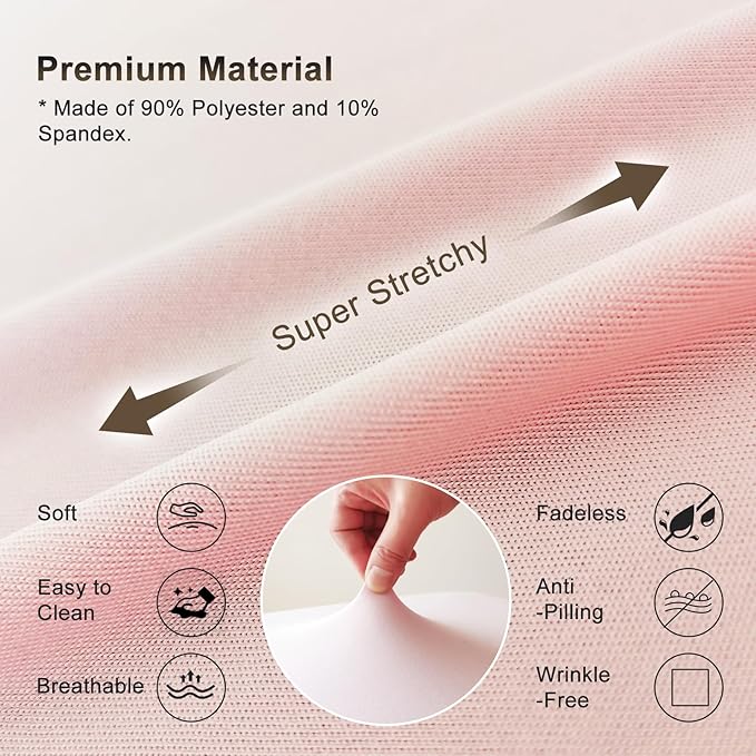 2-Piece Spa Bed Cover Professional Lash Bed Cover Stretchy Massage Table Cover Beauty Bed Protective Topper, Excellent for Lash Extension, Spa, Massage, Beauty Salon, Wax, Tattoo (Pink)