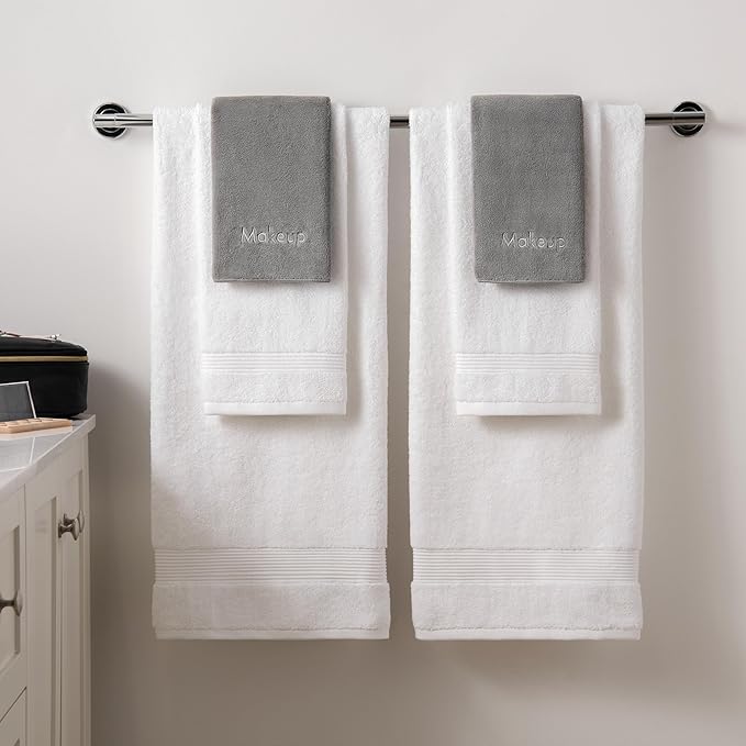 Arkwright Makeup Towels - Pack of 6 - Ultra Soft & Gentle Microfiber Coral Fleece Washcloth Face Make Up Remover, Reusuable Eraser Cloth Essentials for Hosts & Artists, 13 x 13 in, Grey