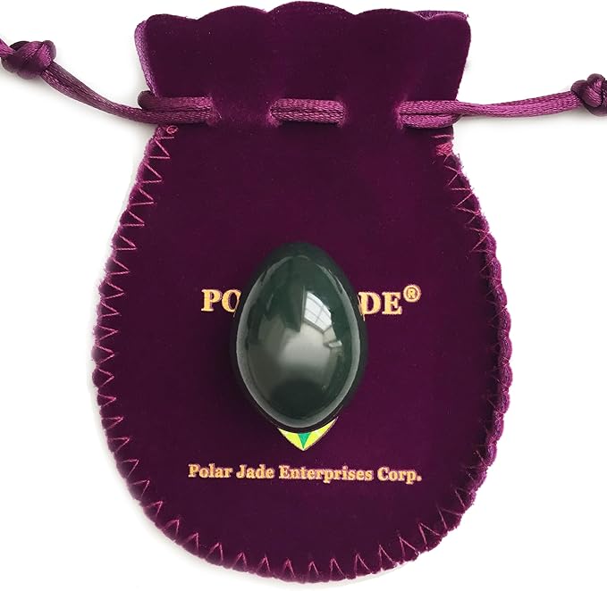Polar Jade Undrilled Nephrite Jade Stone Egg – Small Size (35 × 25 mm) | 100% Natural Canadian Jade, Smooth Hand-Polished with Certificate of Authenticity & Velvet Pouch