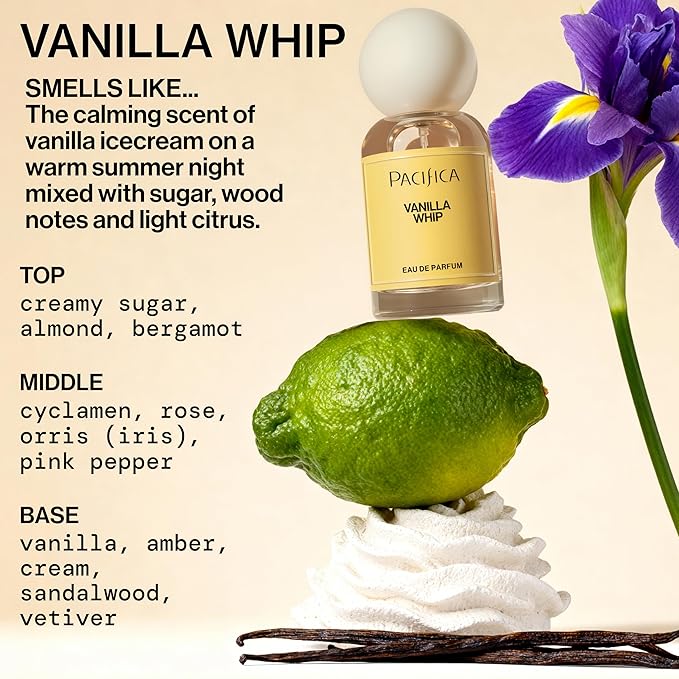 Pacifica Vanilla Whip Eau de Parfum, Female, Liquid, 1 Fl Oz, Vanilla, Vegan, Long Lasting, Paraben Free