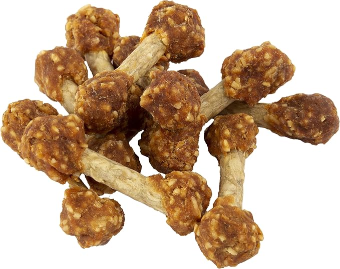 Good 'n' Fun Dumbbells Long-Lasting Dog Treat for Small Dogs, 4 oz | Made with Real Protein, Premium Chicken and Beef Hide Chew, Supports Dental Health, Mental Stimulation, For Adult Dogs