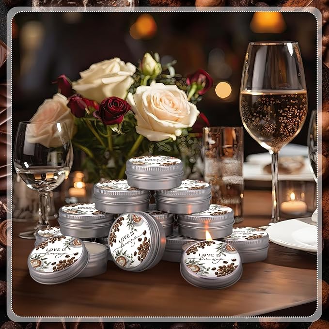 MTLEE 50 Pcs Love is Brewing Bridal Shower Candles Gift Favors for Guests 1 oz Lavender Scented Soy Wax Aromatherapy Coffee Candle Favors for Wedding Party Guests
