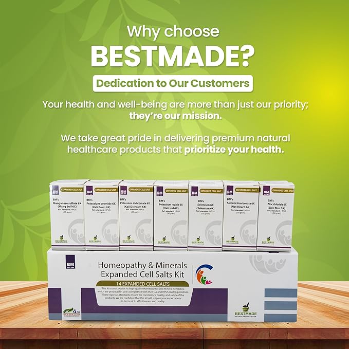 Bestmade Expanded Cell Salt Kit – 14 Advanced Cell Salts for Cellular Detox, Nourishment & Targeted Natural Care, Trusted Homeopathic Remedies, 14 Bottles, 350 Pellets Each