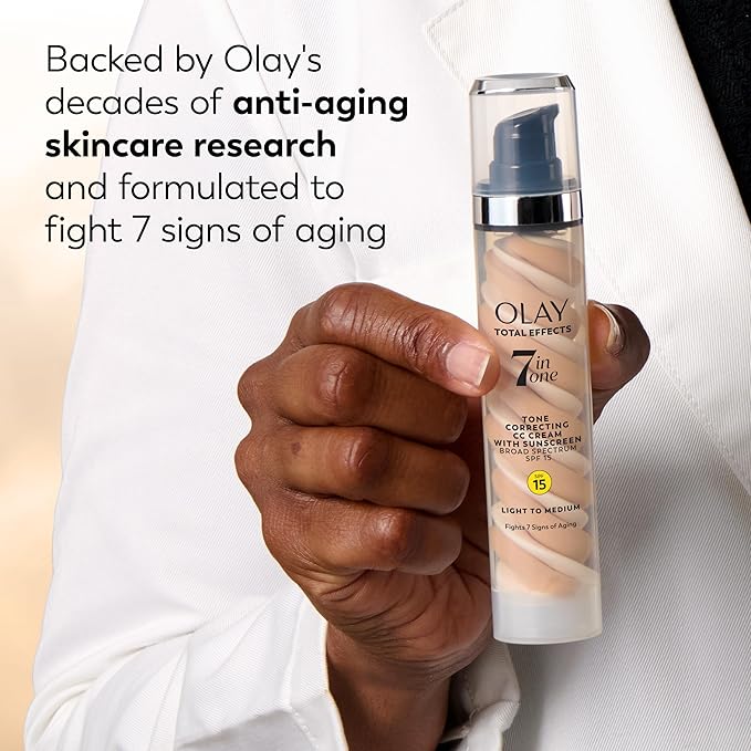 Olay Total Effects Tone Correcting Face Moisturizer with Sunscreen SPF 15, Light to Medium 1.7 Ounces