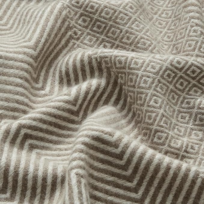 CREVENT 50"X60" Farmhouse Breathable Soft and Warm Classic Throw Blanket for Sofa Couch Bed, Faux Cashmere Home Decoration Throw with Tassles (Coffee)