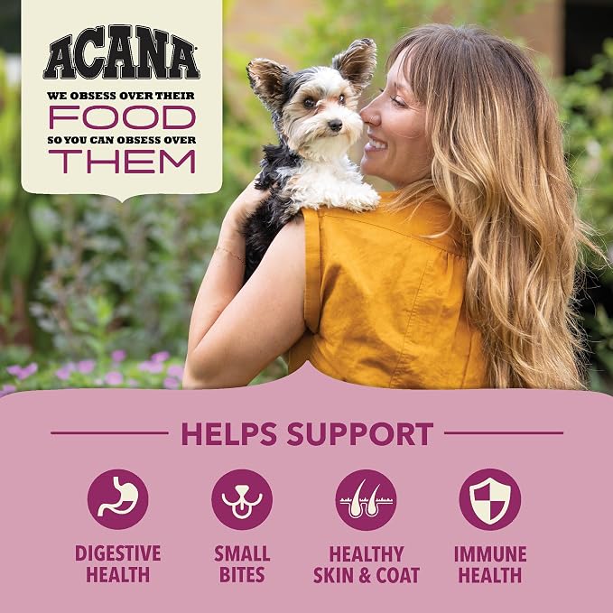 ACANA Wholesome Grains Dry Dog Food Small Breed Recipe 11.5lb Bag | Made in the USA, Includes Probiotics, Omega-3 Fatty Acids, Free-Run Poultry, Small Breed Dogs, Global Quality Ingredients