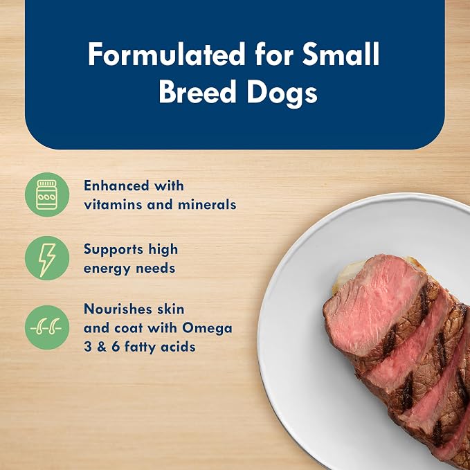 Blue Buffalo Delights NY Strip Small Breed Wet Dog Food, 3.5 oz, 12 ct | Grain-Free, Real Beef First, in Hearty Gravy, No Corn, Wheat, or Soy