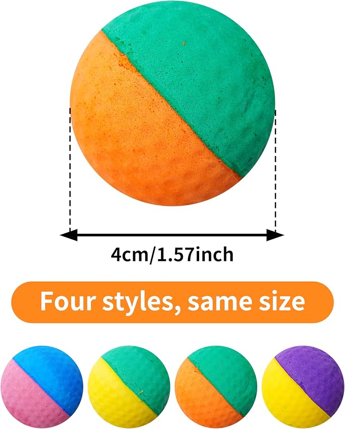 PET SHOW 20 Pack Cat Toys Sponge Balls 1.57inch for Indoor Cats Kitten