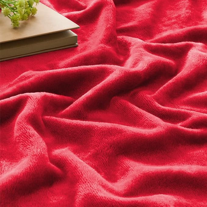 BEDELITE Fleece Blanket Soft Plush Twin Size Blanket Red 60"x80" | Ultra Soft Fleece, Plush Microfiber, Lightweight Warmth, All Season Comfort, Fade Resistant, Machine Washable, Couch Sofa Bed