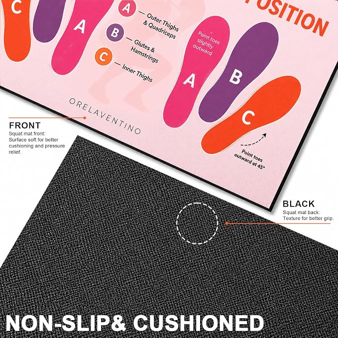 Squat Mat with Foot Position,Non-Slip Workout Mat for Squats & Leg Exercises, Improves Muscle Activation & Knee Support, Home Gym Fitness Mat,30 * 13.8"inch Squat Pad
